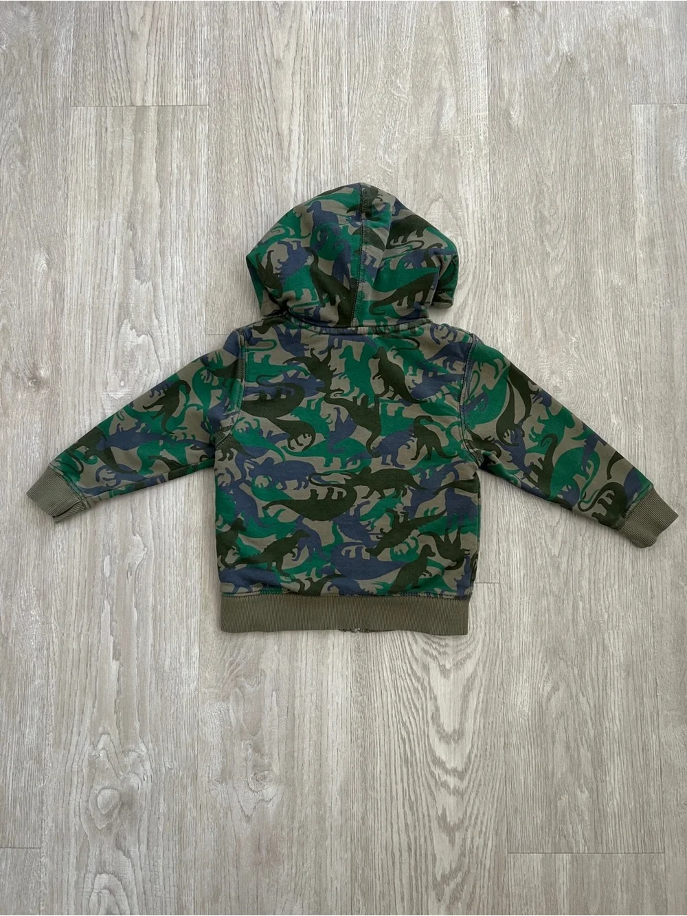 Hanna Andersson Kids Size 3 Dinosaur Camo Sherpa Lined Full Zip Hoodie Jacket